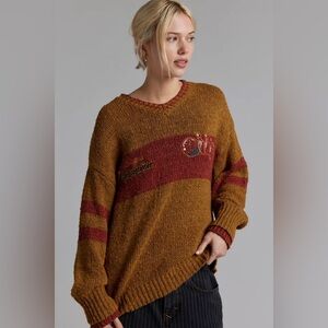 Urban Outfitters BDG Van Bowling Graphic Oversized V-neck Dad Sweater